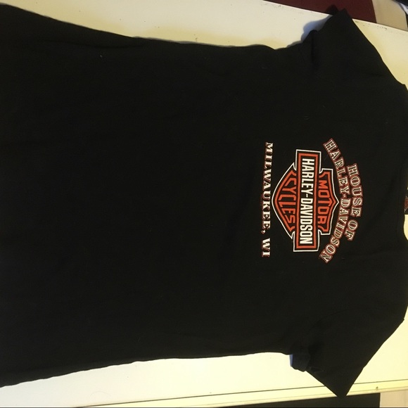 Harley Davidson Women Black T shirt size L - Picture 2 of 7